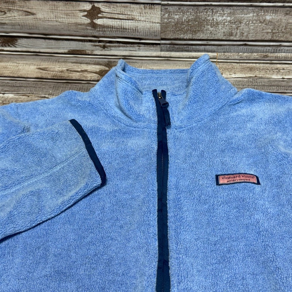 Vineyard Vines 1/4 Zip Fleece Pullover Mens XL Blue Martha's Vineyard Logo